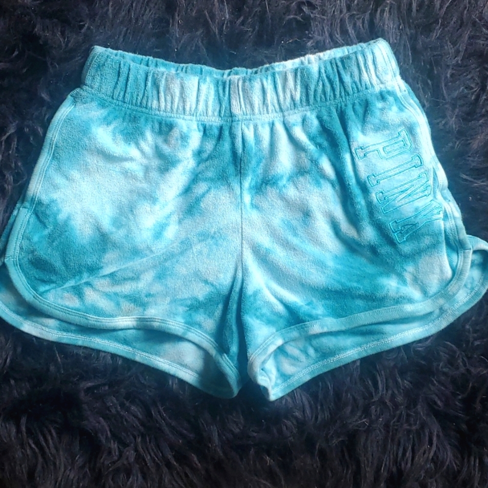 PINK VS shorts size small ladies blue tye dye LIKE NEW